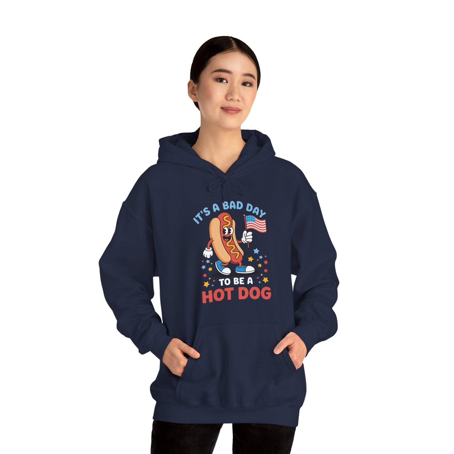Its A Bad Day To Be A Hot Dog Funny meme HotDog usa flag Men Women Hoodie