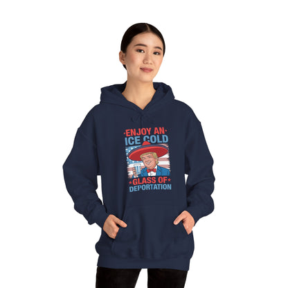 Funny Trump 4th of July Ice Cold Glass Of Deportation Hoodie