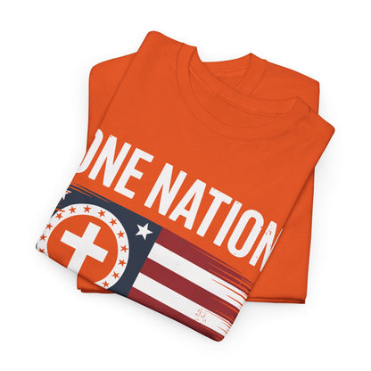 One Nation Under God Flag 4th Of July Patriotic Christian T-Shirt
