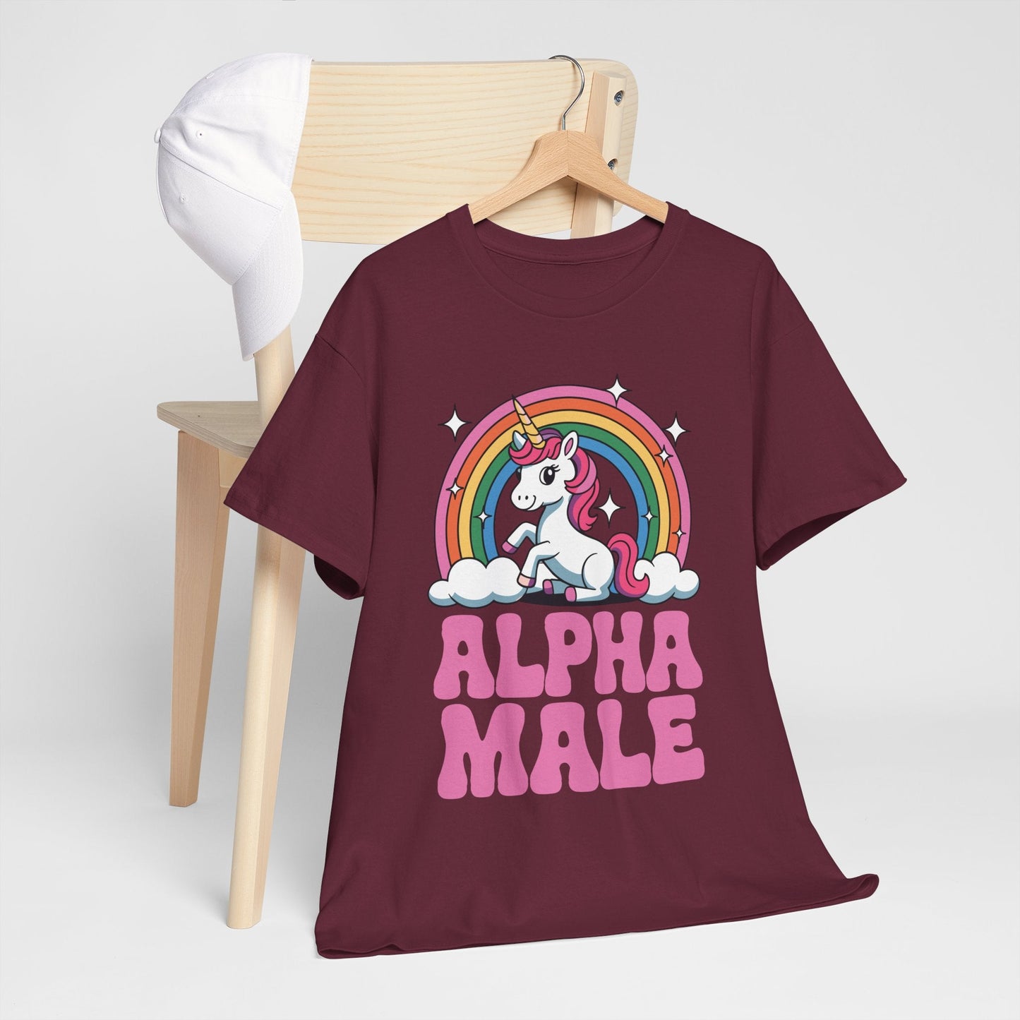 Funny Alpha Male Unicorn Sarcastic Ironic Weird Y2K Humor T-Shirt