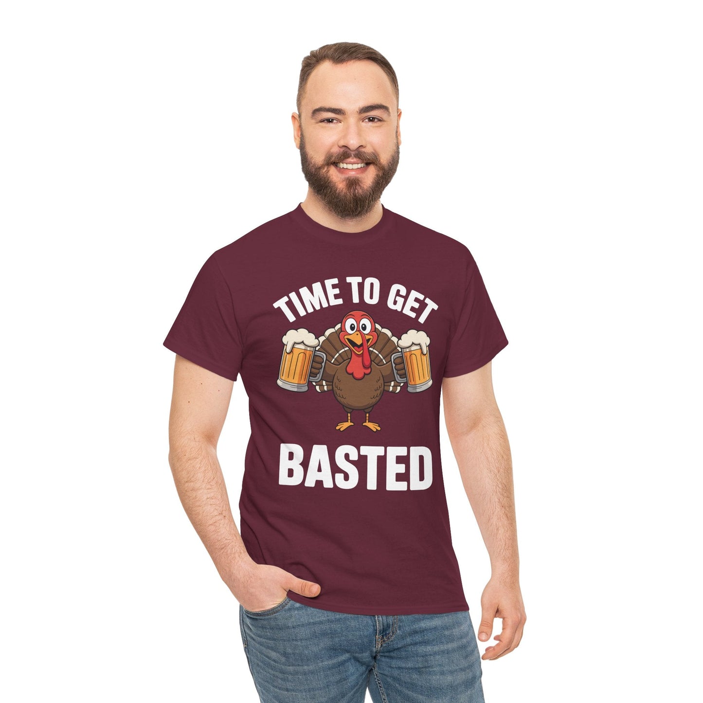 Time To Get Basted Funny Beer Thanksgiving Turkey Gift T-Shirt