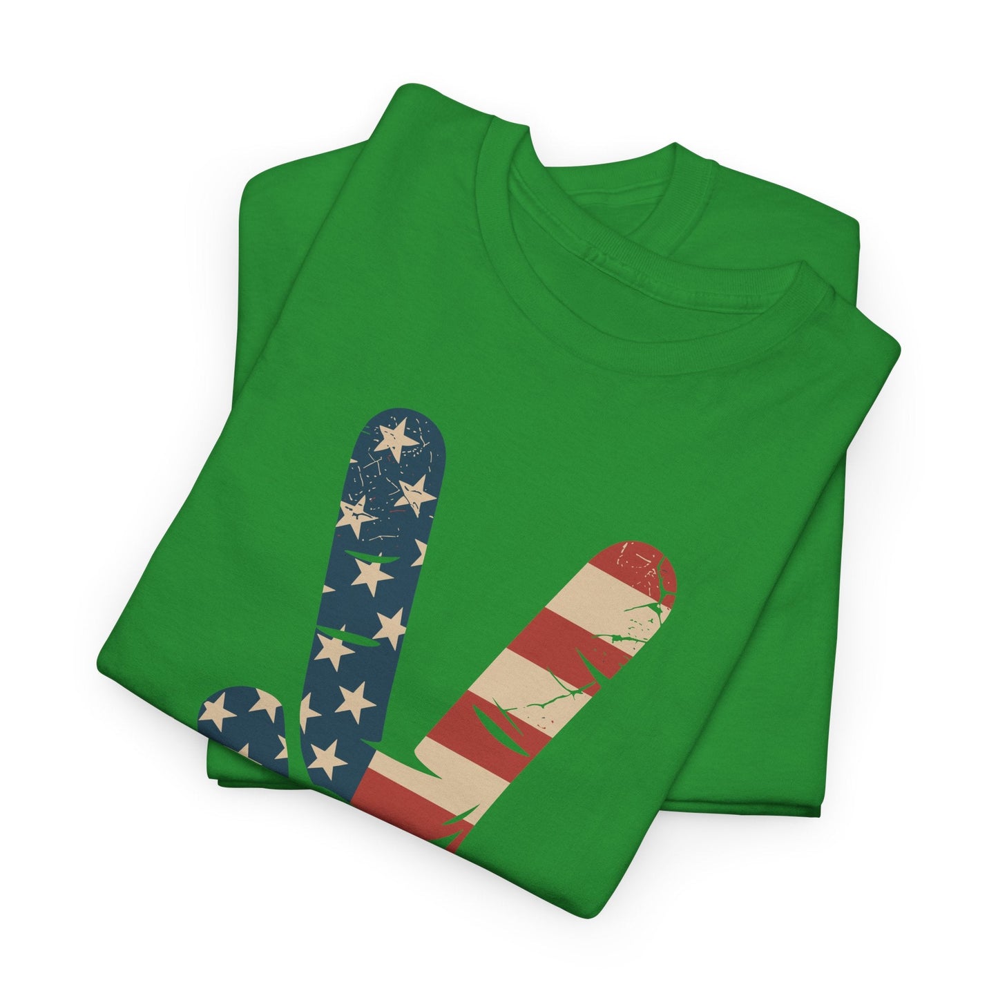 USA Flag Peace Sign Hand 4th of July Patriotic Men Boys T-Shirt