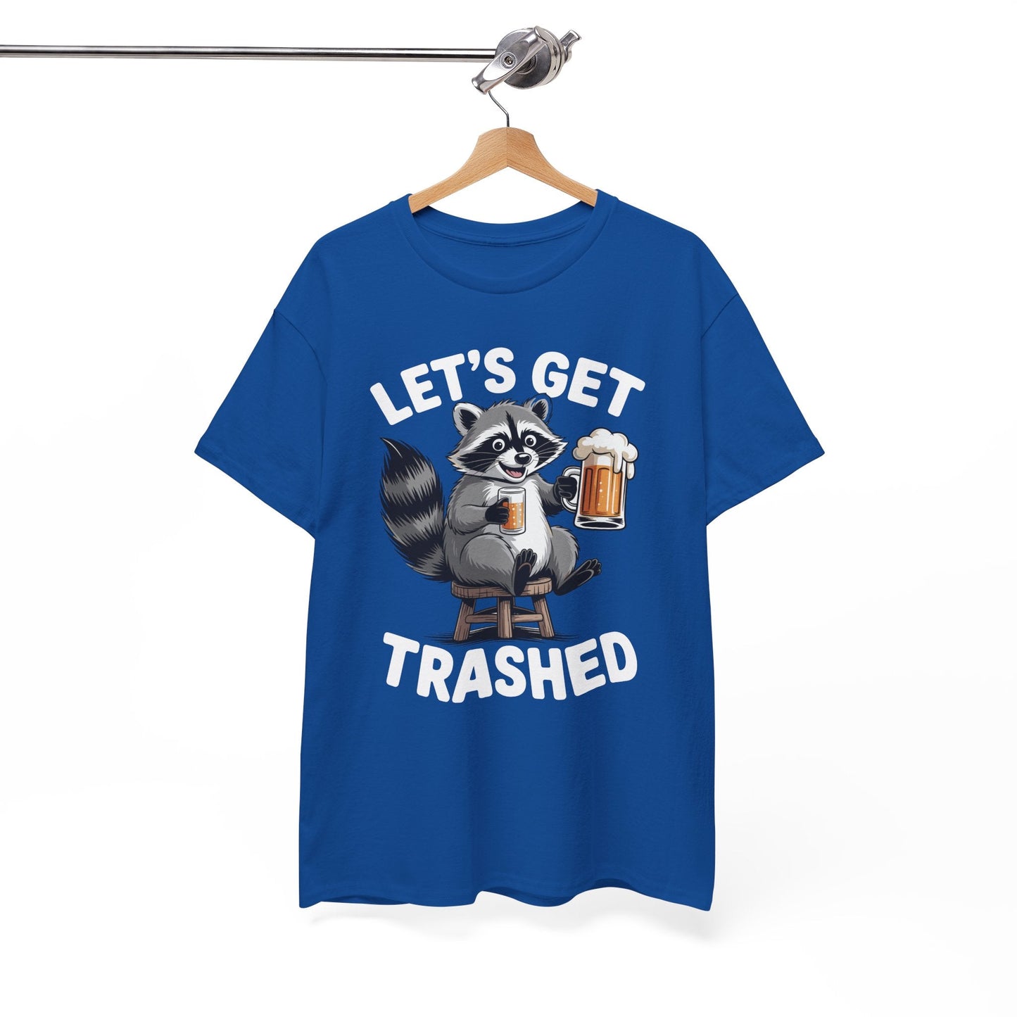Funny Let's Get Trashed Raccoon Meme Humor Beer Drinking T-Shirt