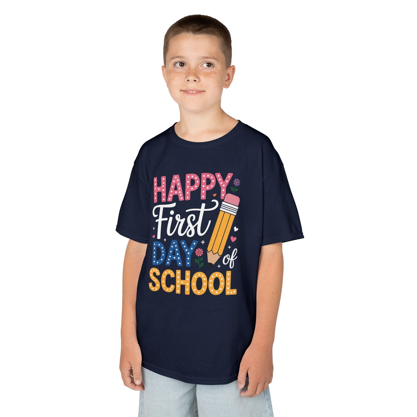 Happy First Day of School Pencil Teacher Cute Back to School T-Shirt