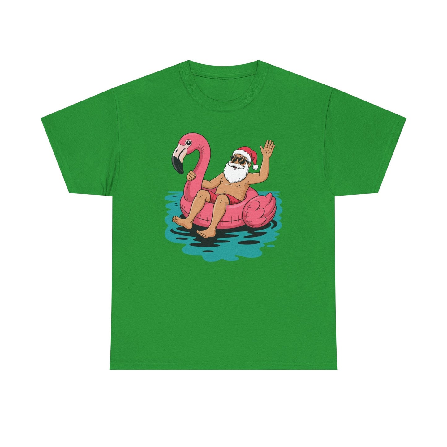 Santa Flamingo Floatie Funny Christmas In July Summer Xmas T-Shirt