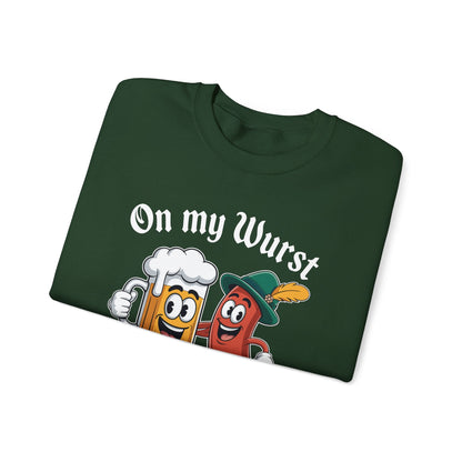 Oktoberfest On My Wurst Behaviour German Beer Sausage Adults Sweatshirt