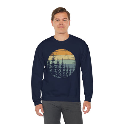 Retro Forest Trees Outdoors Nature Vintage Graphic Sweatshirt