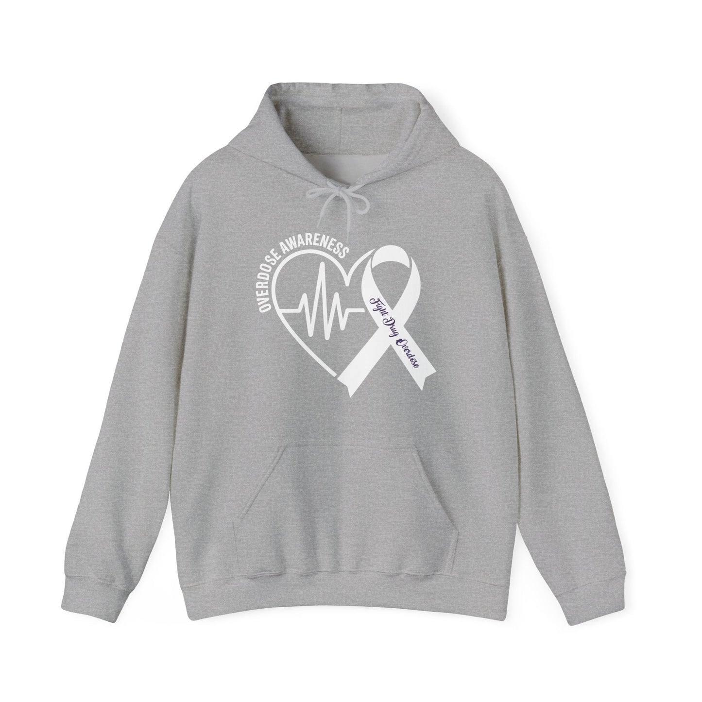 Overdose Awareness Month Heart Purple Ribbon Support Hoodie