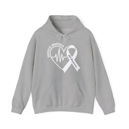 Overdose Awareness Month Heart Purple Ribbon Support Hoodie