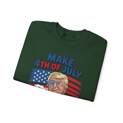 Funny Trump Make 4th Of July Great Again Drinking Beer Sweatshirt