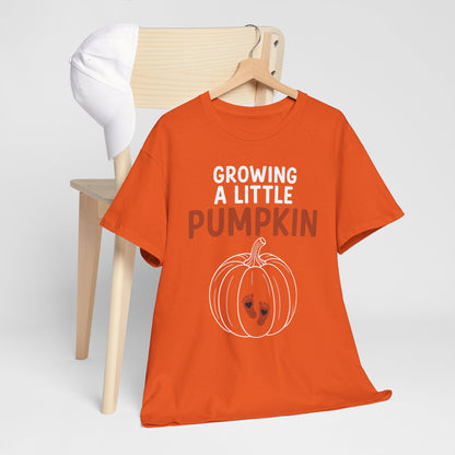 Growing A Little Pumpkin Fall Thanksgiving Baby Bump Wife T-Shirt