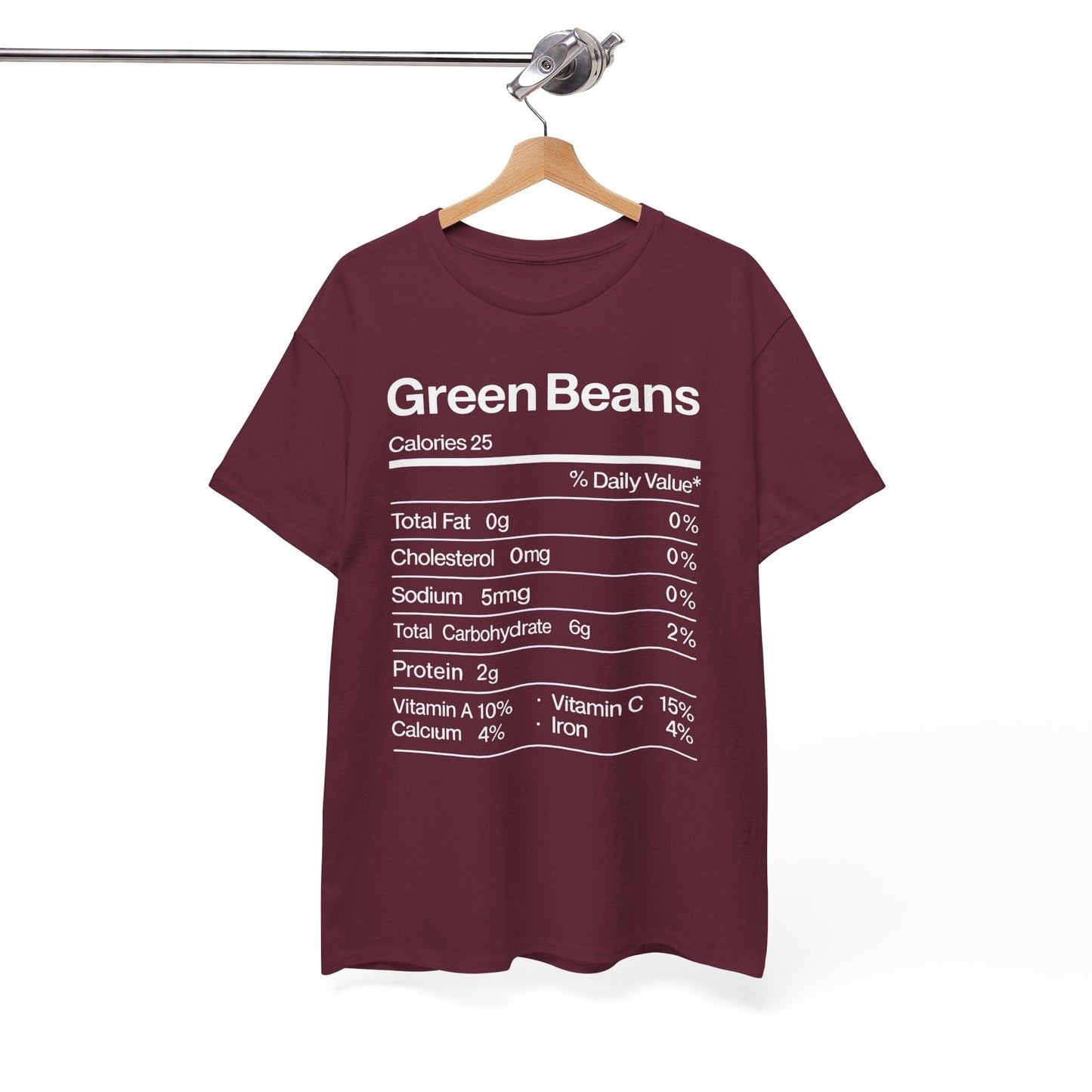 Green Beans Nutrition Facts Funny Thanksgiving Christmas T-Shirt