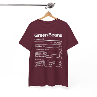 Green Beans Nutrition Facts Funny Thanksgiving Christmas T-Shirt