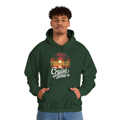 On Cruise Time Coconut Tree Graphic Summer Vacation Cruising Hoodie