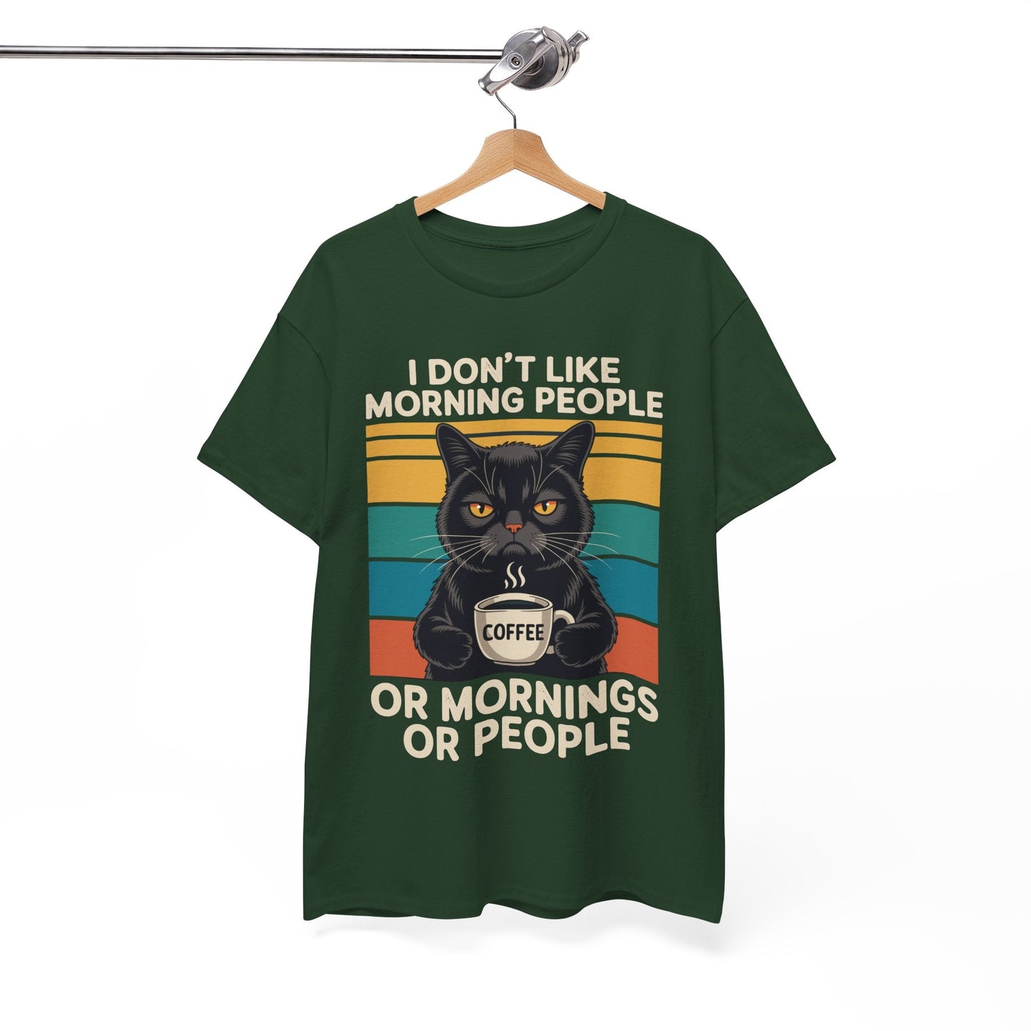 I Hate Morning People And Mornings And People Coffee Cat T-Shirt