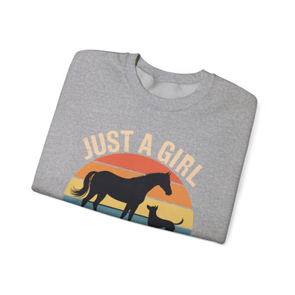 Just A Girl Who Loves Horses and Dogs Women Girls Sweatshirt