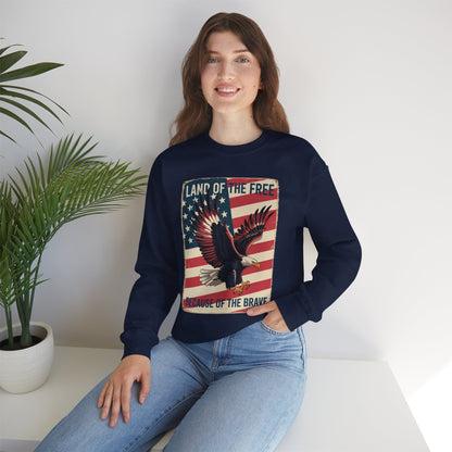 America Eagle Land of the Free Because of the Brave Sweatshirt