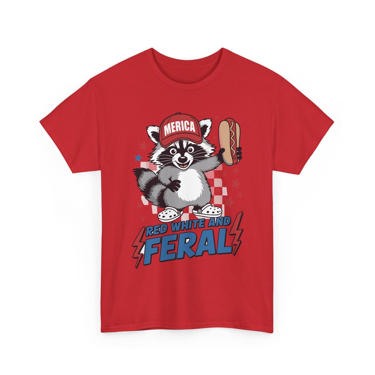 Red White And Feral Raccoon 4th of July Saying Meme T-Shirt