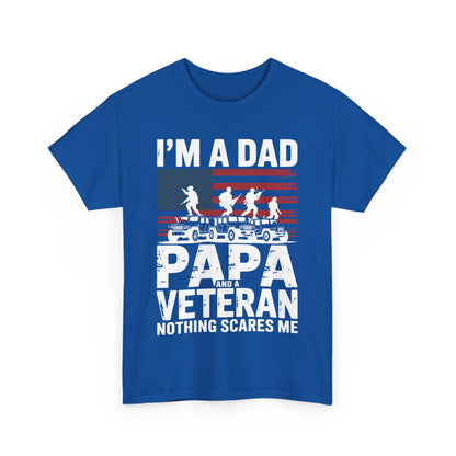 I'm A Dad Papa And Veteran Funny Retro Dad Papa Grandpa T-Shirt