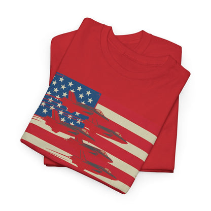 Vintage American Flag USA Fighter Jets 4th of July Patriotic T-Shirt