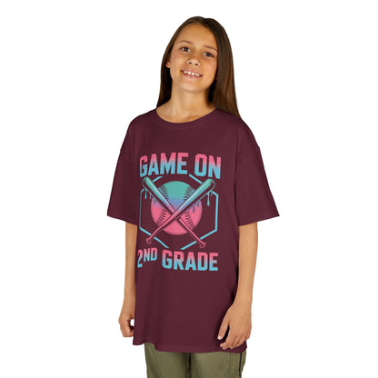 2nd Grade Back to School Baseball Drip Ice Cream Game On Kid T-Shirt