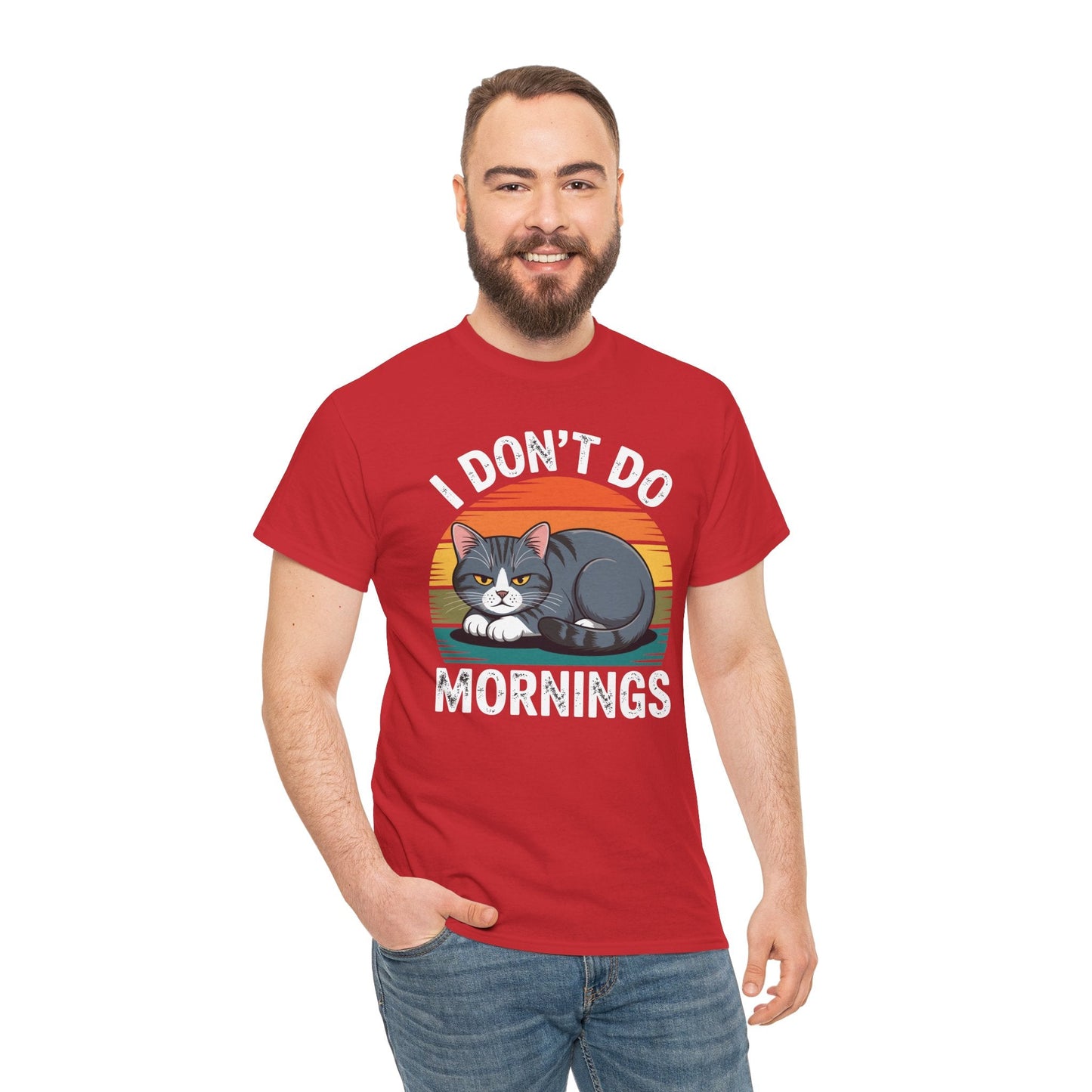 Funny Sleep Cat I Don't Do Morning T-Shirt