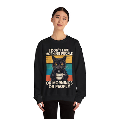 I Hate Morning People And Mornings And People Coffee Cat Sweatshirt
