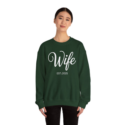 Wife Est 2025 Just Married Honeymoon Wedding Couples Sweatshirt