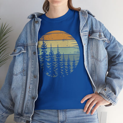 Retro Forest Trees Outdoors Nature Vintage Graphic T-Shirt