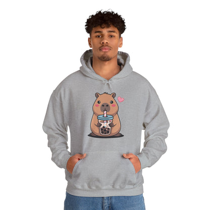 Cute Capybara Kawaii Anime Drinking Bubble Tea Lover Girls Hoodie