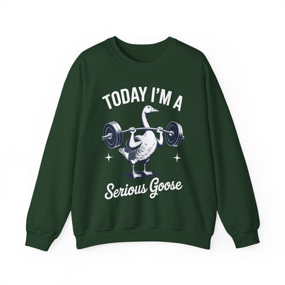 Funny Today I'm A Serious Goose Lifting Weights Gym Fitness Sweatshirt