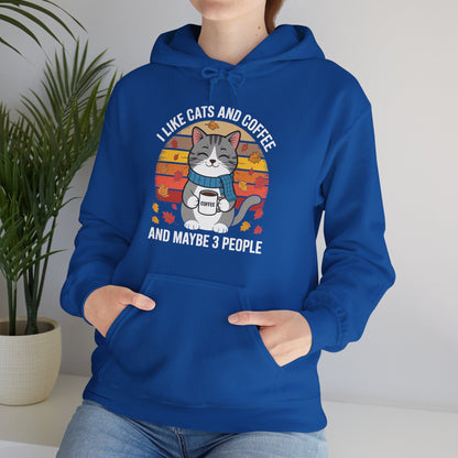 I Like Cats And Coffee And Maybe 3 People , Cats Lover Hoodie