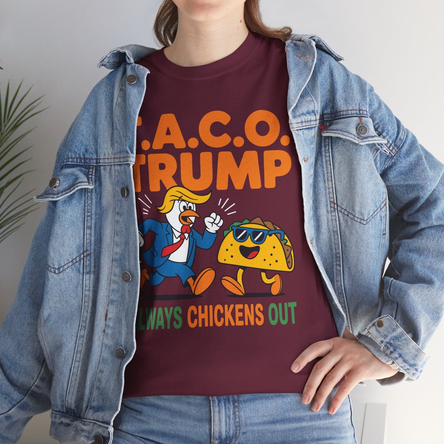 Funny Taco Trump Always Chickens Out T.A.C.O T-Shirt