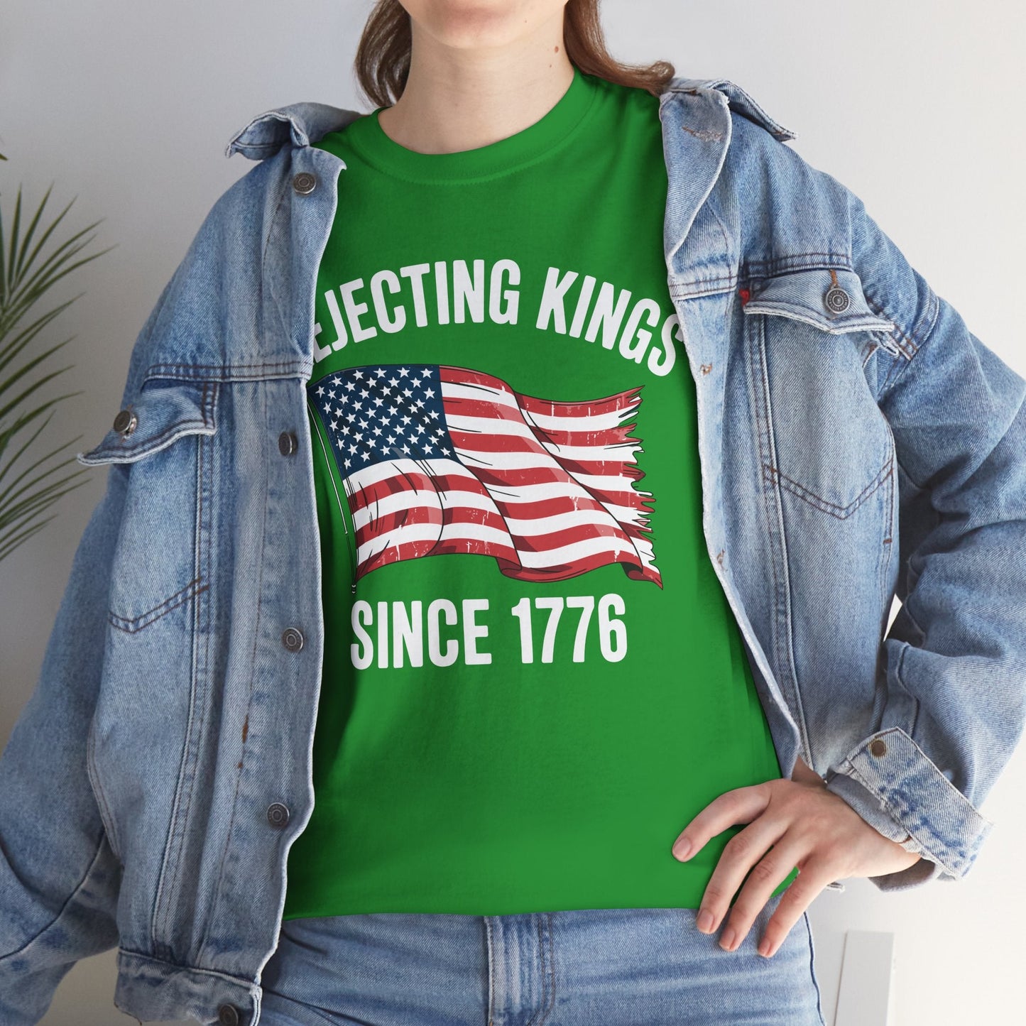 Rejecting Kings Since 1776 Patriotic USA Flag 4th Of July T-Shirt