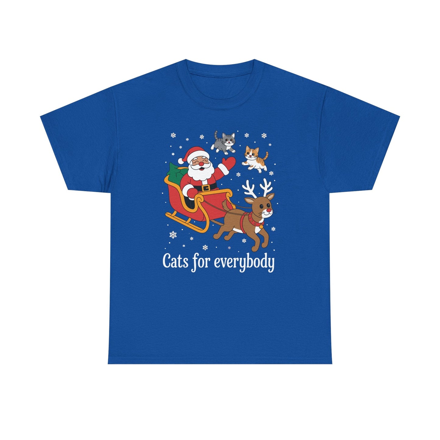 Cats For Everybody Christmas Cat Funny Xmas Women Santa T-Shirt