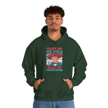Funny Trump 4th of July Ice Cold Glass Of Deportation Hoodie