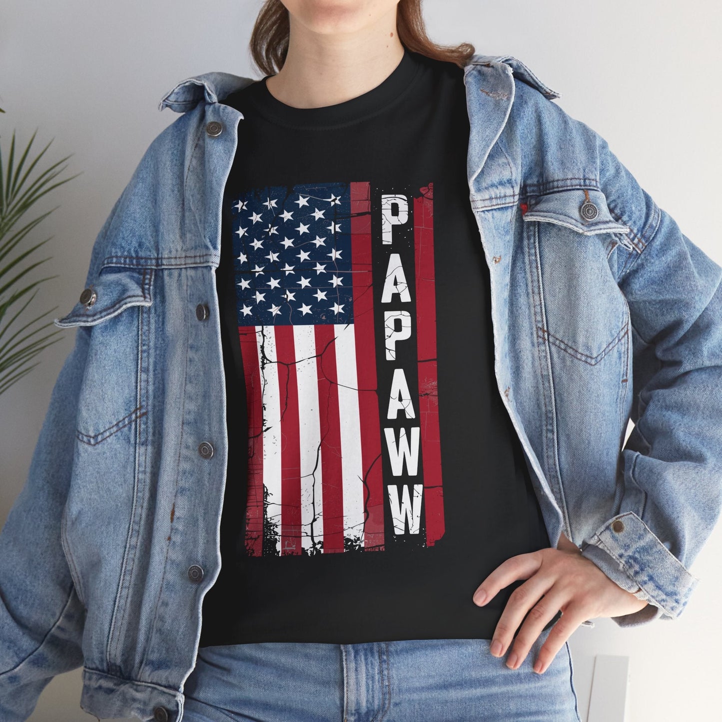 Papaw Grandpa US American Flag Shirt Grandfather Day T-Shirt