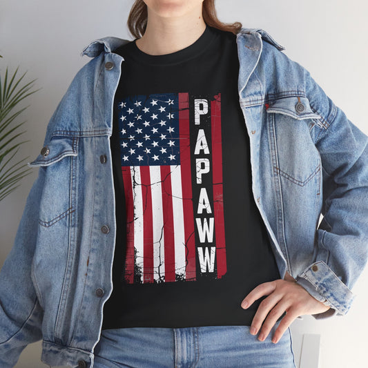 Papaw Grandpa US American Flag Shirt Grandfather Day T-Shirt