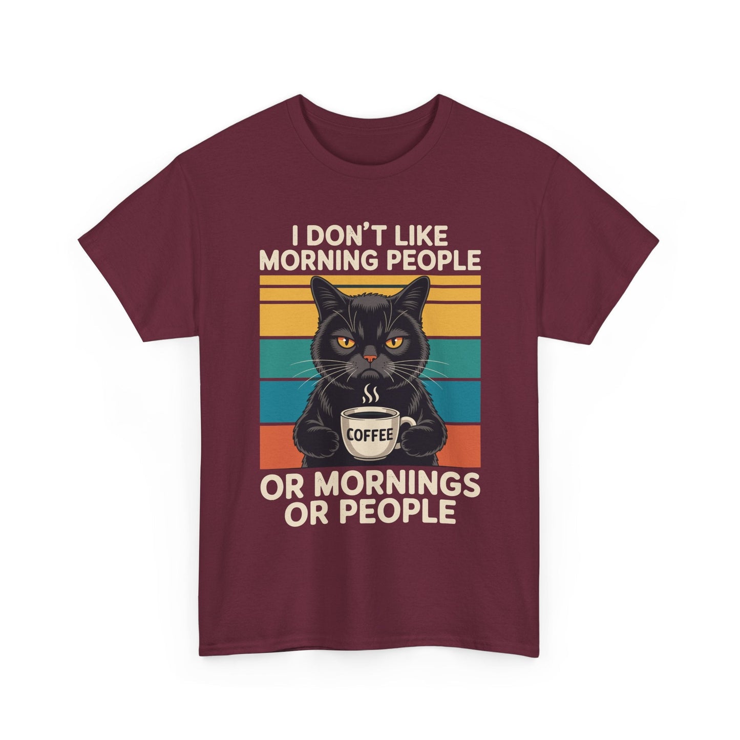 I Hate Morning People And Mornings And People Coffee Cat T-Shirt