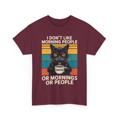 I Hate Morning People And Mornings And People Coffee Cat T-Shirt