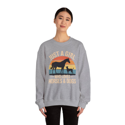 Just A Girl Who Loves Horses and Dogs Women Girls Sweatshirt