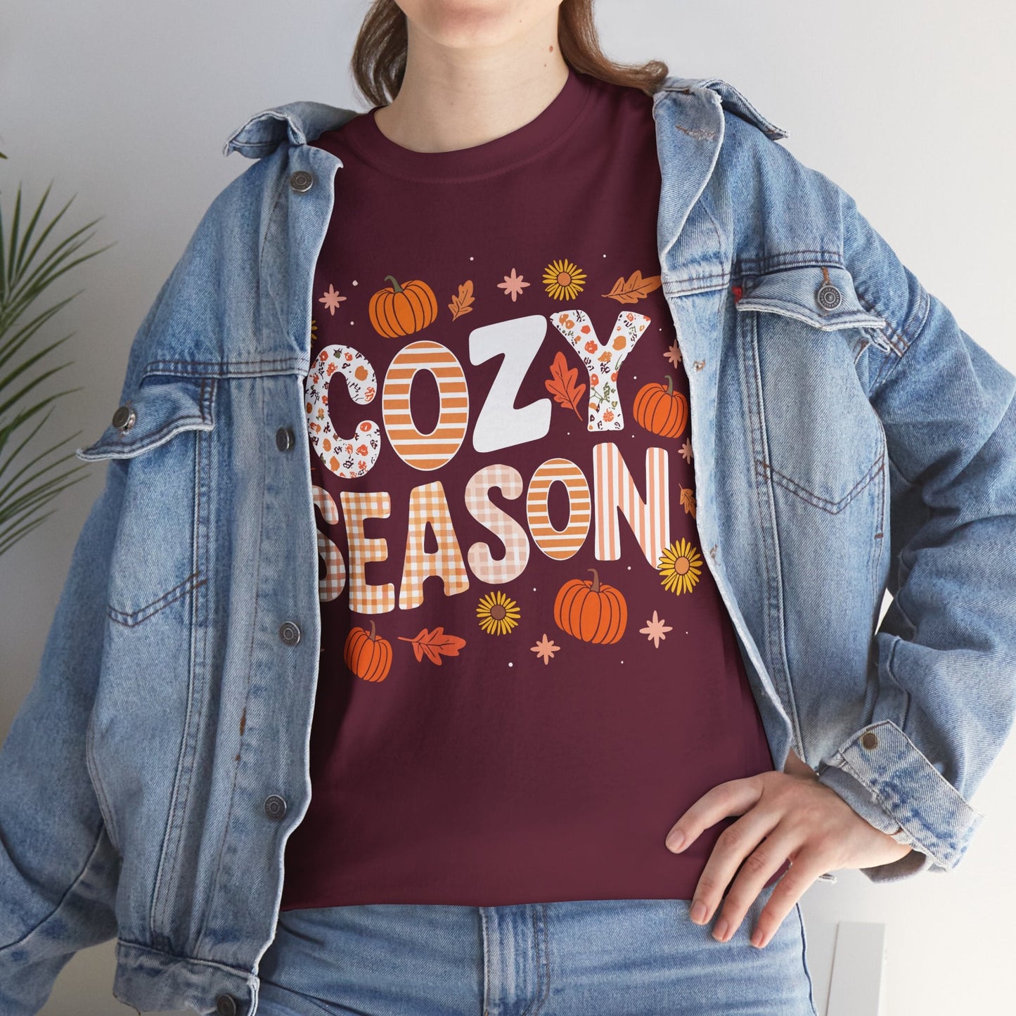 Cozy Season Autumn Fall Vibes Halloween Thanksgiving Pumpkin T-Shirt