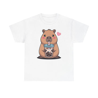Cute Capybara Kawaii Anime Drinking Bubble Tea Lover Girls T-Shirt