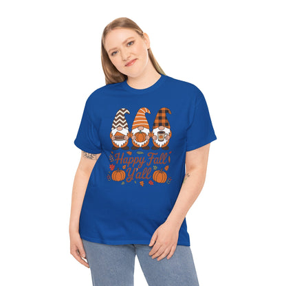 Happy Fall Y'all Gnome Pumpkin Autumn Thanksgiving Men Women T-Shirt
