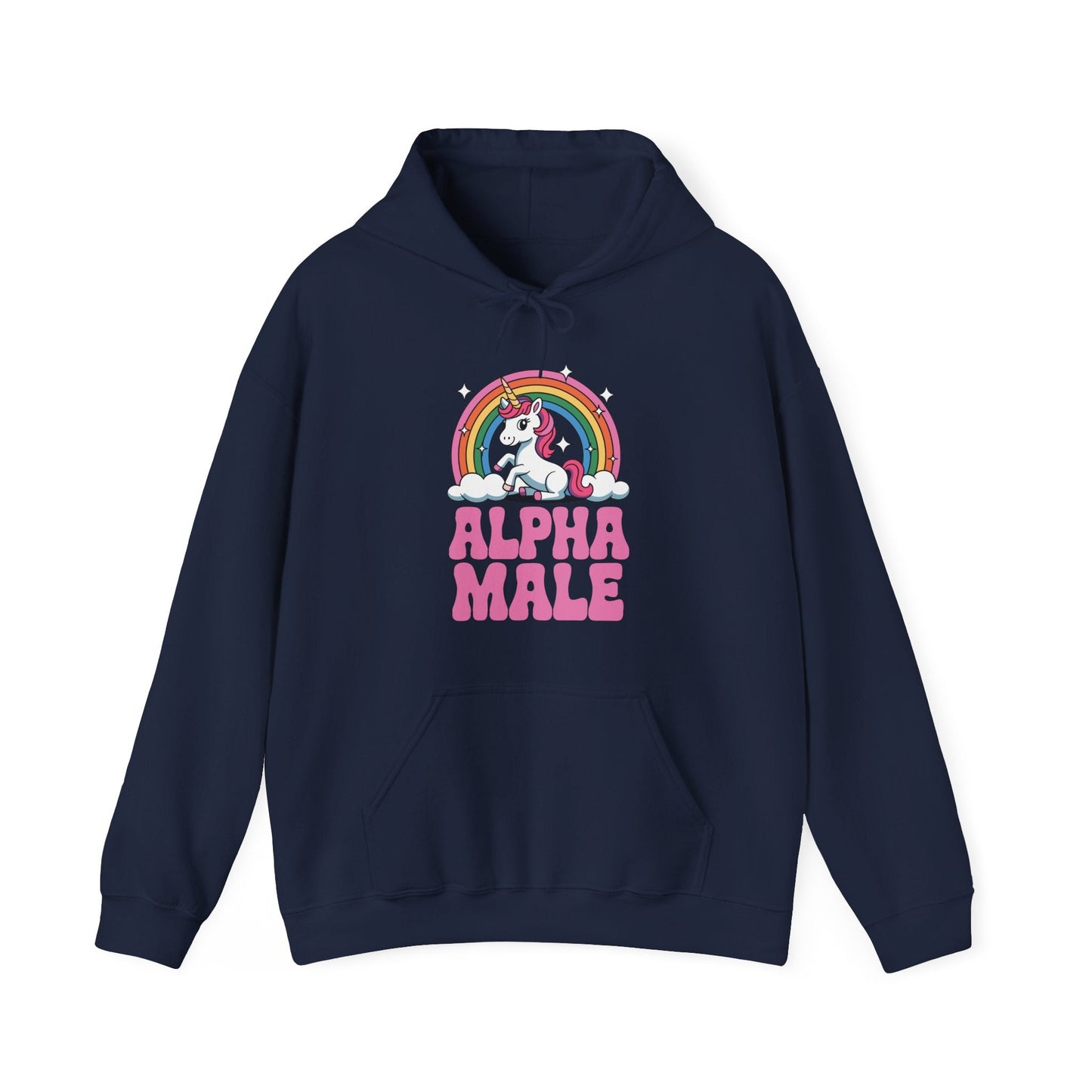 Funny Alpha Male Unicorn Sarcastic Ironic Weird Y2K Humor Hoodie