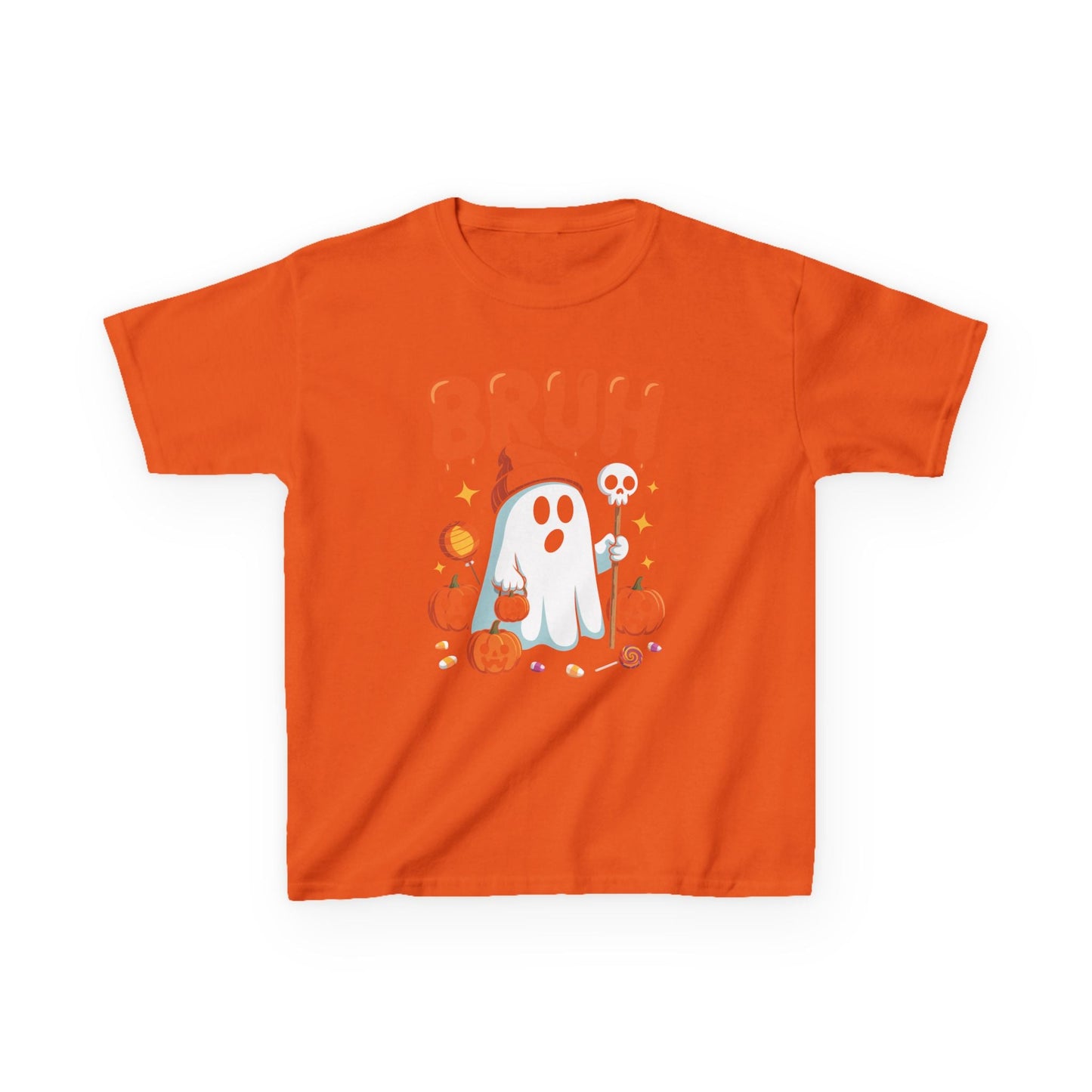Bruh Ghost Halloween Cute Ghost Trick Or Treat Candy Kids T-Shirt