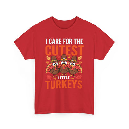 Care For Little Turkeys Nurse Fall Thanksgiving Scrub Top T-Shirt