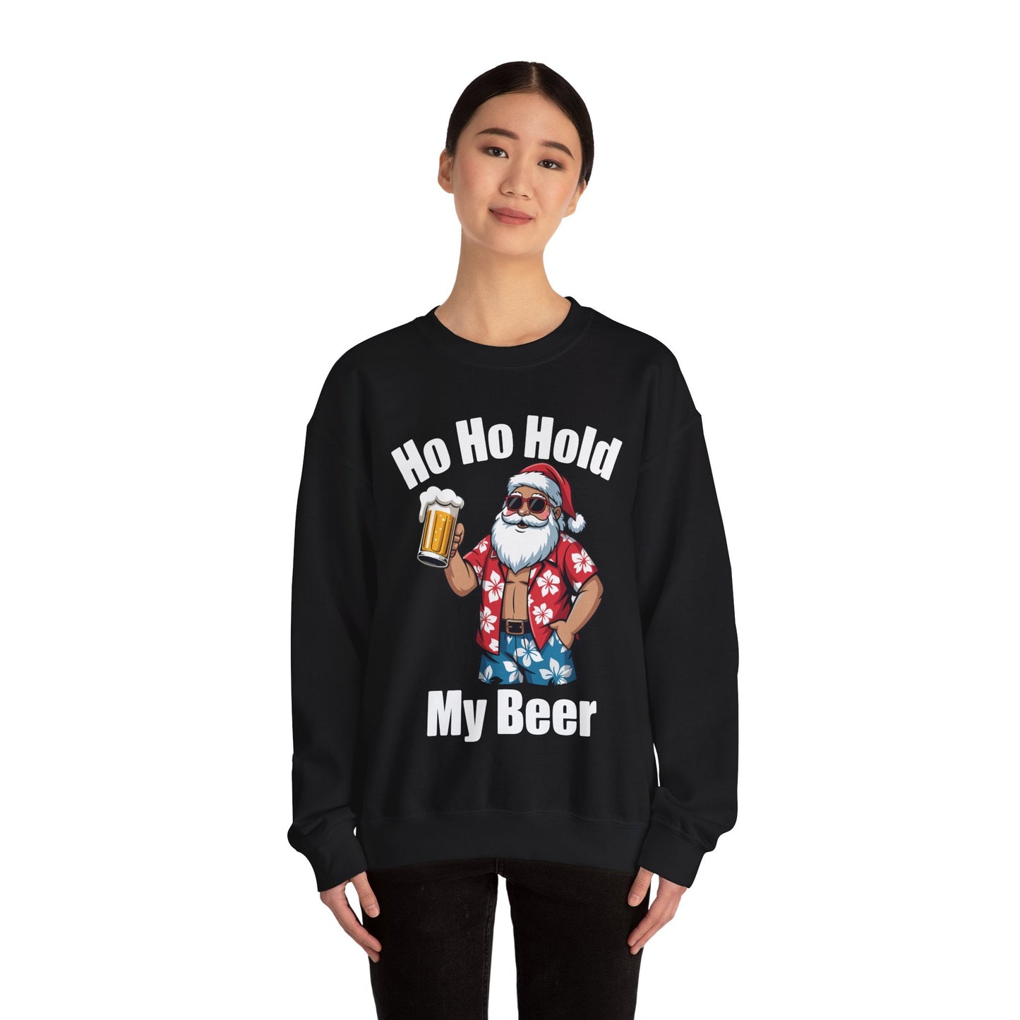 Funny Santa With Sunglasses And Beer Christmas in July Sweatshirt