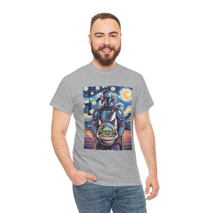 Star Wars The Mandalorian & The Child Starry Night Style T-Shirt