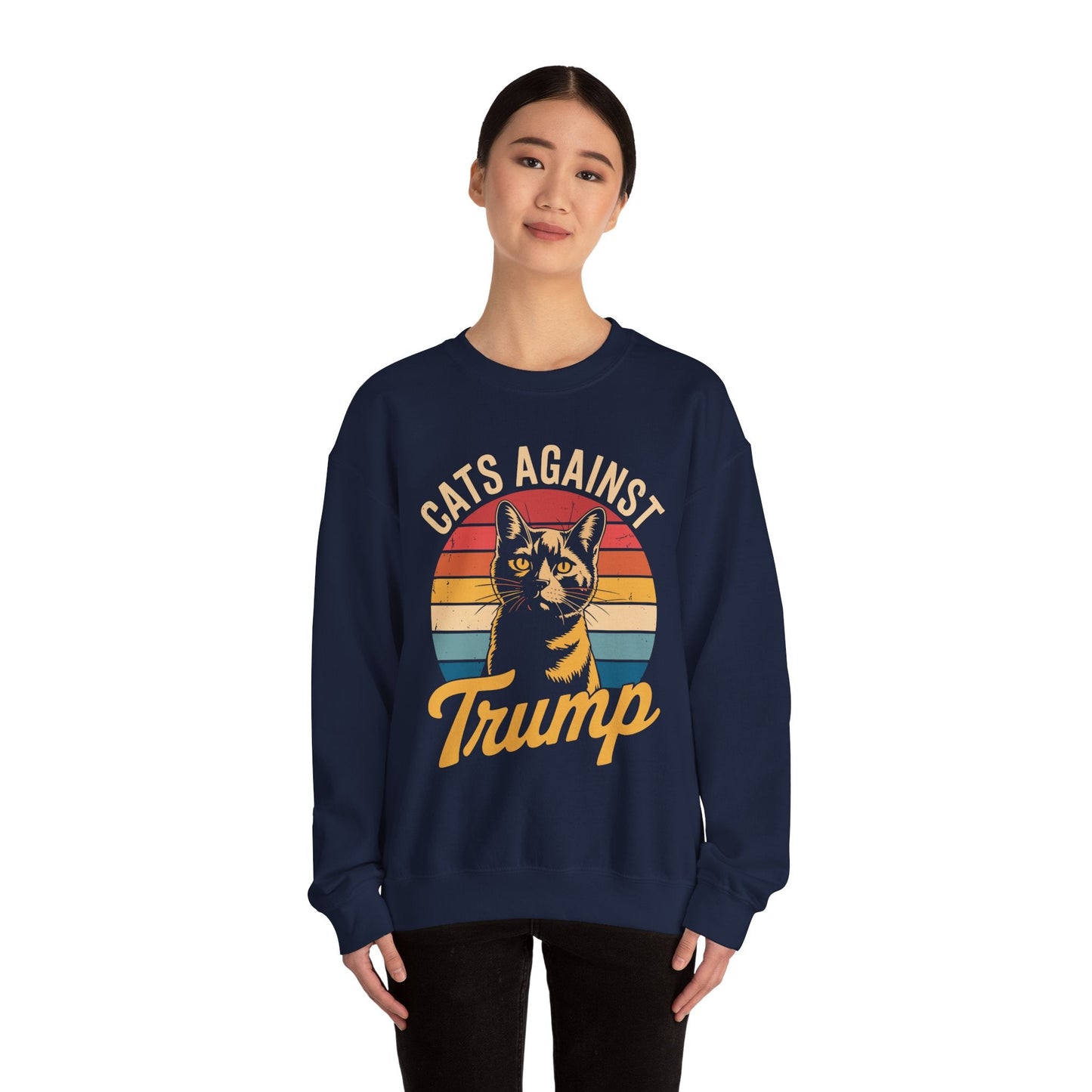 Cats Against Trump Funny Anti Trump Election Funny Cat Sweatshirt